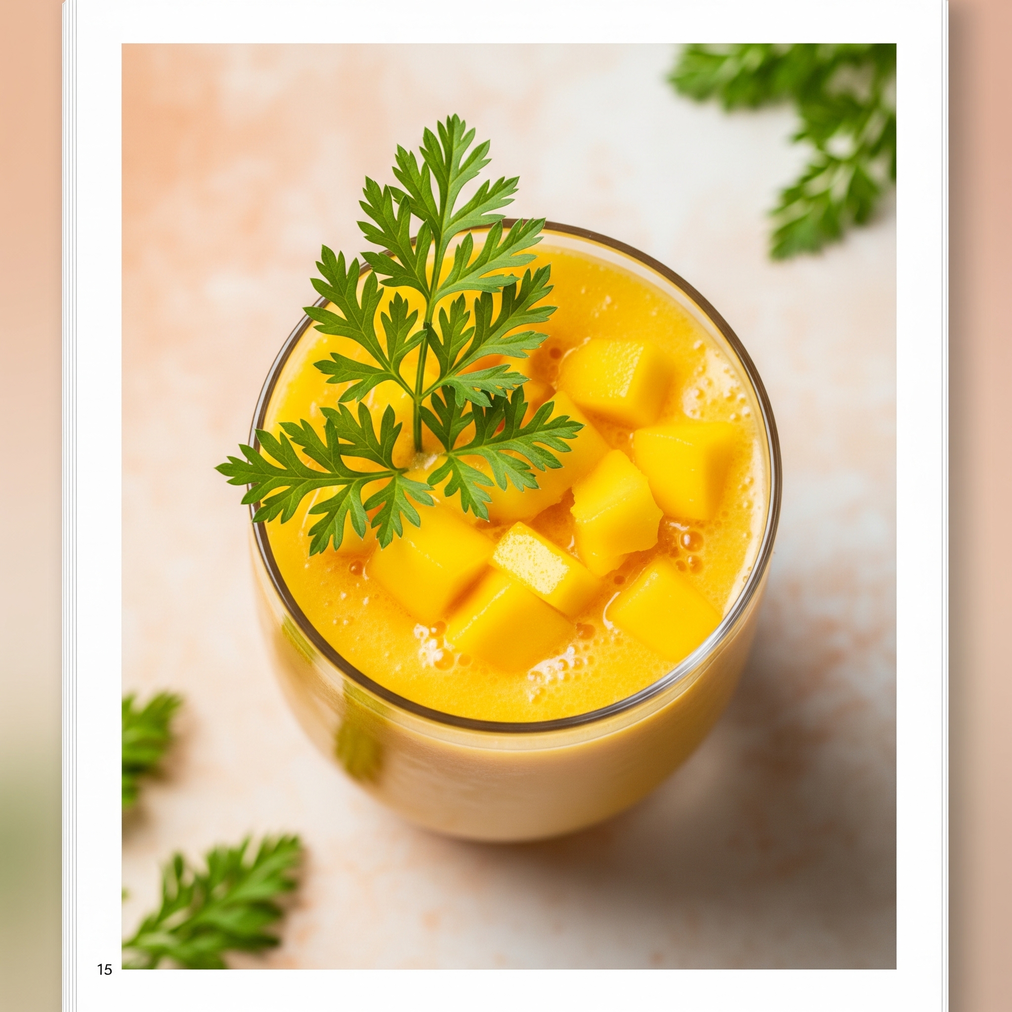 Smoothie mit Mango und Möhrengrün